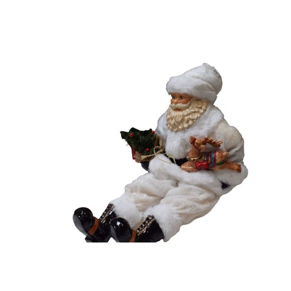 Christmas Santa Porcelain Face, Boots and Reindeer (Shelf Sitter) 26 " Open Box - Picture 4 of 11